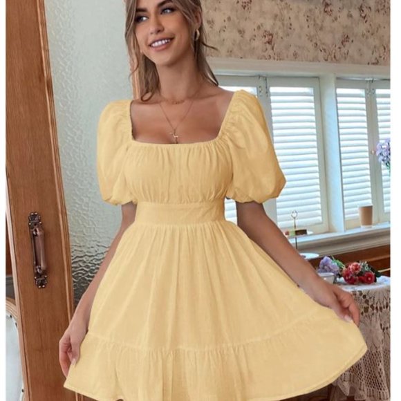 SHEIN Dresses Yellow Dress Poshmark